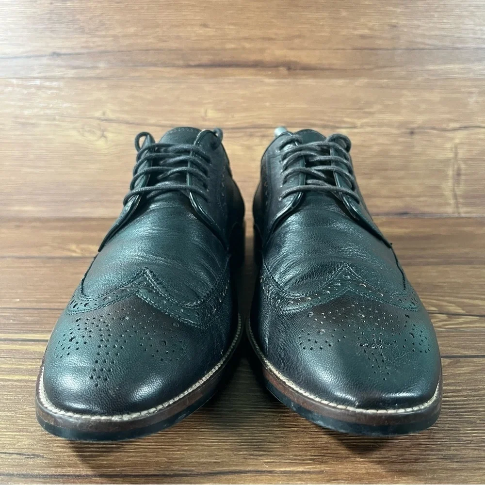 Cole Haan Grand‎ OS Wingtip Black Leather Dress Shoes Men’s Size 10